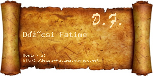 Décsi Fatime névjegykártya
